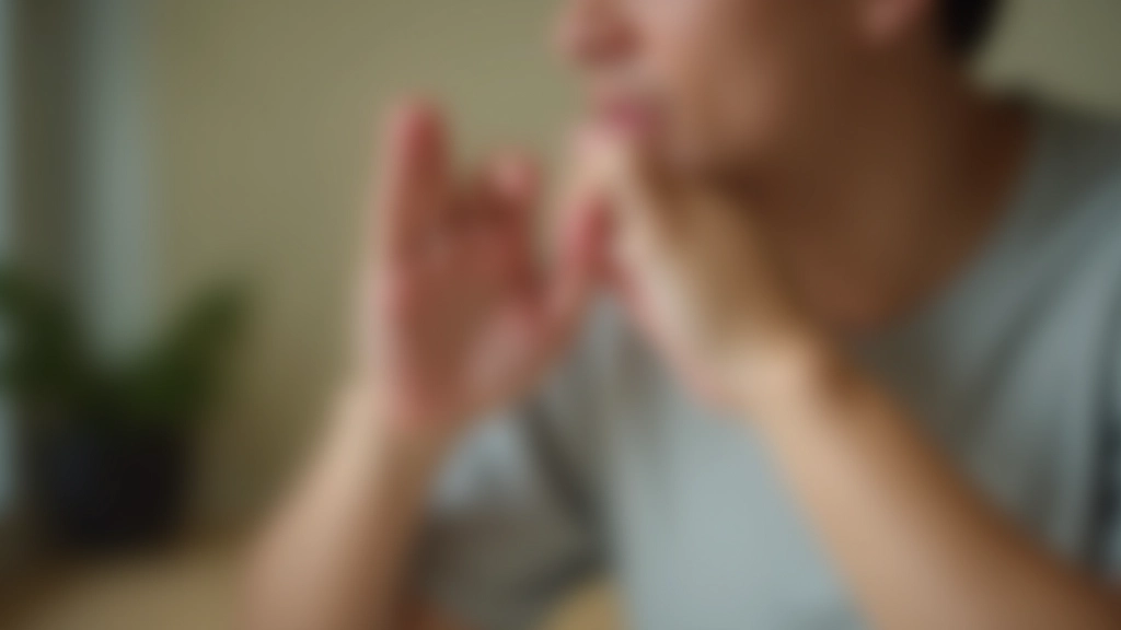 Close-up of breathing technique demonstration