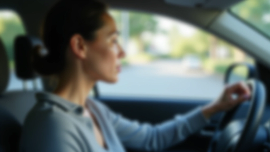 Professional in car practicing box breathing technique during traffic commute