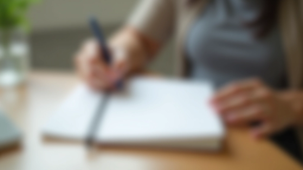 Notebook and pen showing personal routine planning for stress management