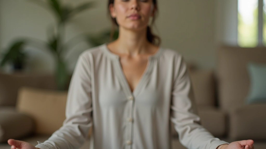 Person in comfortable environment creating a personal calming routine, organized and peaceful space