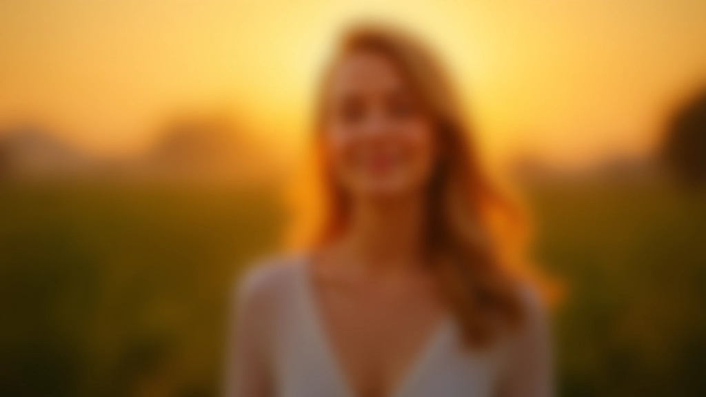 Person performing body scan relaxation technique in evening light, peaceful expression