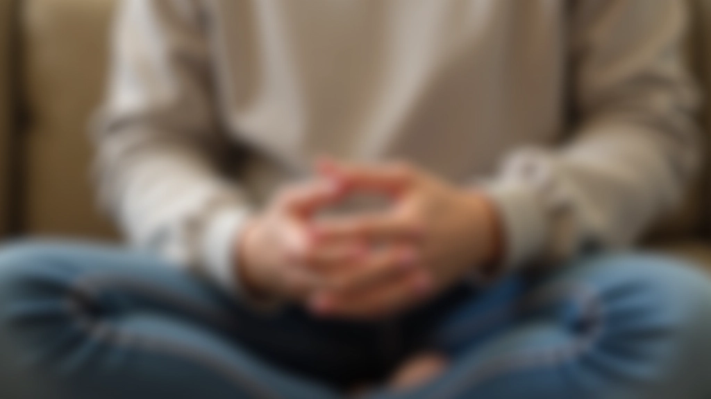 Close-up of hands showing proper posture during body scan practice session