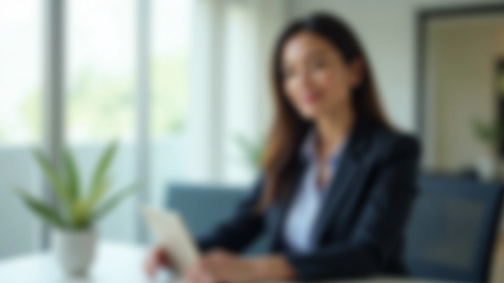 Peaceful person in modern office environment during work break, demonstrating calm and focus